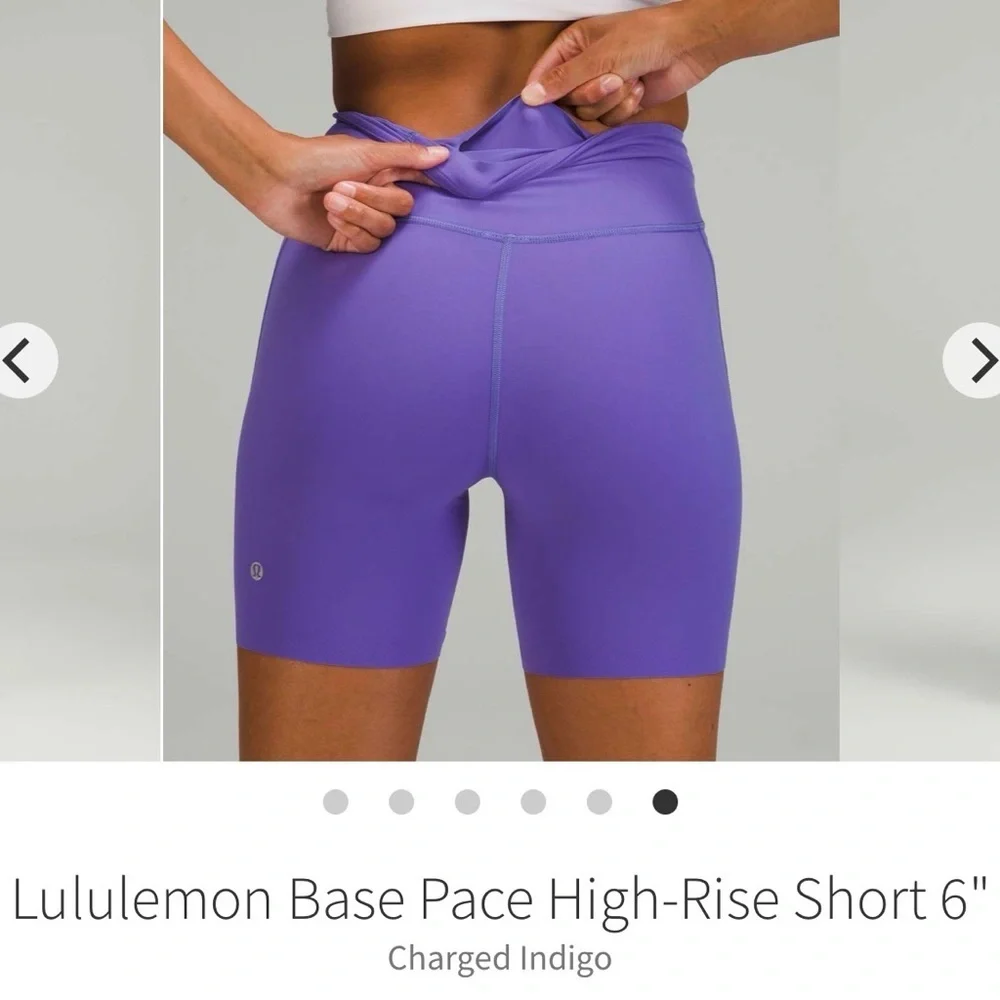 Lululemon Base Pace High Rise Shorts 6” ~ 12 ~ Charged Indigo